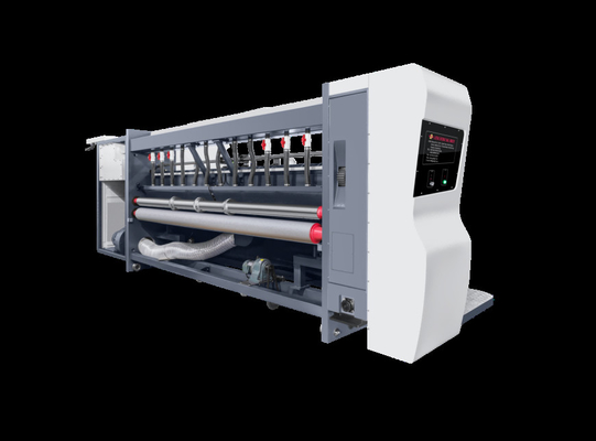 Todos controlados por computador Pressão livre de cartão corrugado G6-1224 Estrutura de alimentação Estrutura de borda de chumbo Transferência de vácuo 4 impressora a cores + slotter + corte de matriz + vibrador + empilhador