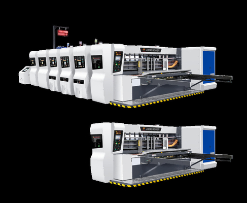 Estrutura de alimentação livre de pressão multi-servo Transferência de vácuo de borda de chumbo 4 Impressora a cores + Slotter + Cutter Die + Vibrator + Stacker
